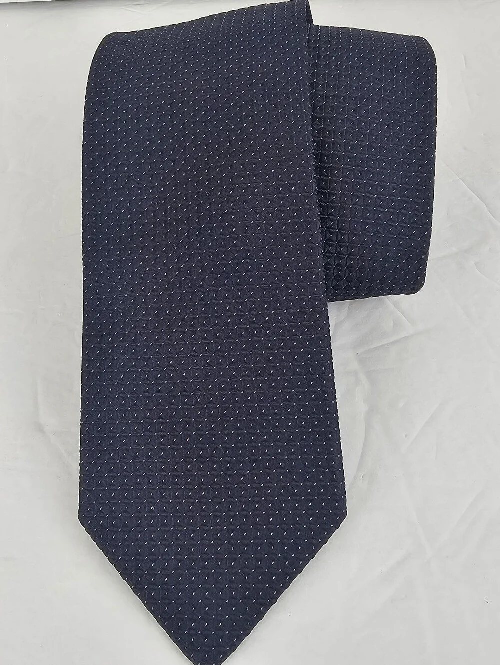 ETON 100% Silk Tie Italy Blue Jacquard Geometric Diamond Luxury Professional